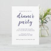 Einfaches Chic Navy Blue Script Party Einladung (Stehend Vorderseite)