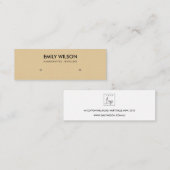 EINFACHES CHIC OCHRE KRAFT STUDIUM EARRING DISPLAY MINI VISITENKARTE (Vorne/Hinten)