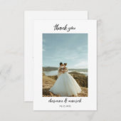 Einfaches Chic Script-Foto Dankeskarte (Vorne/Hinten)