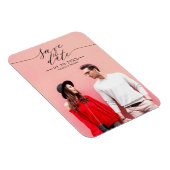 Einfaches Chic-Script Hochzeit Rettet das Datum Fo Magnet (Rechte Seite)