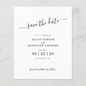 Einfaches, chic Script Hochzeit Save-the-Date-Budg (Vorderseite)