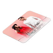 Einfaches Chic-Script Hochzeit Termin Foto Magnet (Linke Seite)