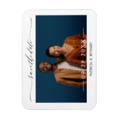 Einfaches Chic Script Hochzeit Termin Foto Magnet (Vertikal)