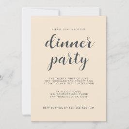 Einfaches Chic Script Ivory Dinner Party Einladung