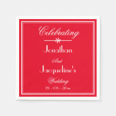 Einfaches Chic Script Romantisches Rotes Hochzeits Serviette (Vorderseite)