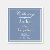 Einfaches Chic Script rustic Dusty Blue Wedding Pa Serviette (Vorderseite)