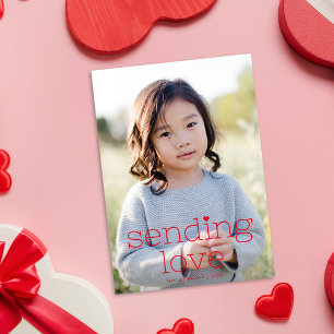 Einfaches Chic Sending Liebe Valentine's Day Foto Feiertagskarte