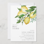 Einfaches Chic Watercolor Lemon Citrus Brautparty Einladung (Vorderseite)