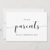 Einfaches Chic Zu meinen Eltern auf meiner Hochzei Einladung (Vorderseite)