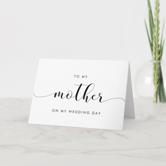 Einfaches Chic Zu meiner Mutter am Hochzeitstag ge Karte (Vorderseite)
