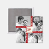 Einfaches chinesisches Ai-Liebe-Foto Save the Date Magnet (Vorderseite/Rückseite)