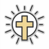 Einfaches Christliches Kreuz Aufkleber (Vorderseite)