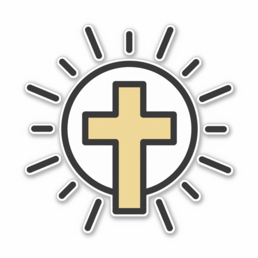 Einfaches Christliches Kreuz Aufkleber (Vorderseite)