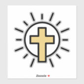Einfaches Christliches Kreuz Aufkleber (Blatt)