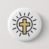 Einfaches Christliches Kreuz Button (Vorderseite)