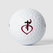 Einfaches Christliches Kreuz Golfball (Vorderseite)