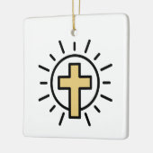 Einfaches Christliches Kreuz Keramikornament (Links)