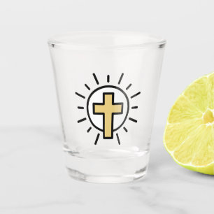 Einfaches Christliches Kreuz Schnapsglas