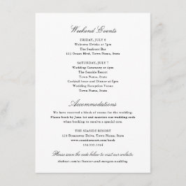 Einfaches Classic Elegantes Schwarz-weißes Weekend Begleitkarte