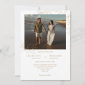 Einfaches Classic Gold Greenerity Wedding Foto Einladung (Vorderseite)