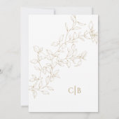 Einfaches Classic Gold Greenerity Wedding Foto Einladung (Rückseite)