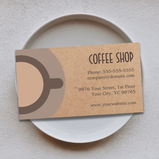 Einfaches Coffee Icon Pappe Back Coffee Shop 1. Visitenkarte