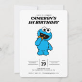 Einfaches Cookie Monster 1. Geburtstag Einladung (Vorderseite)