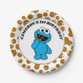 Einfaches Cookie Monster 1. Geburtstag  Pappteller (Vorderseite)