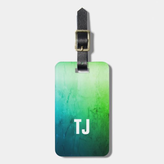 Einfaches cooles Beschaffenheits-Grün-weißes Gepäckanhänger (Vorderseite vertikal)