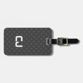 Einfaches cooles Grau punktiertes Monogramm Gepäckanhänger (Vorderseite horizontal)
