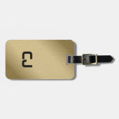 Einfaches cooles Imitat-Goldschwarz-Monogramm Gepäckanhänger (Vorderseite horizontal)