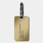 Einfaches cooles Imitat-Goldschwarz-Monogramm Gepäckanhänger (Rückseite vertikal)
