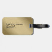Einfaches cooles Imitat-Goldschwarz-Monogramm Gepäckanhänger (Rückseite horizontal)
