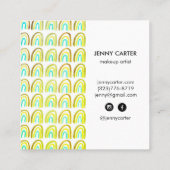 Einfaches Cooles Muster für verblichene Wasserfarb Quadratische Visitenkarte (Rückseite)