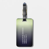 Einfaches cooles Ombre weißes mutiges Monogramm Gepäckanhänger (Rückseite vertikal)