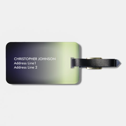 Einfaches cooles Ombre weißes mutiges Monogramm Gepäckanhänger (Rückseite horizontal)