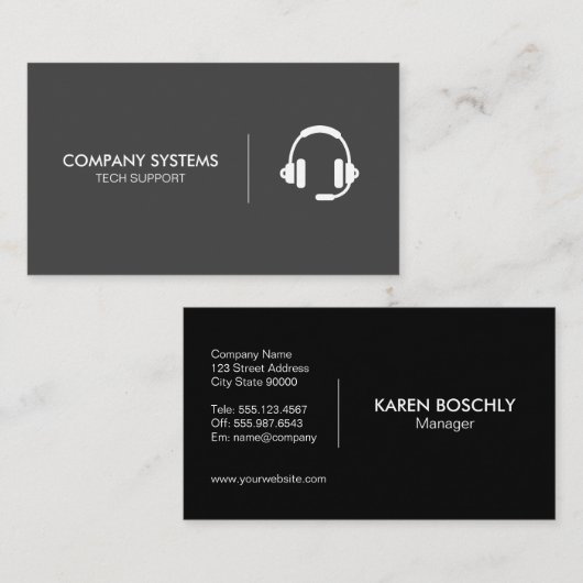 Einfaches Corporate Headset Visitenkarte (Vorne/Hinten)