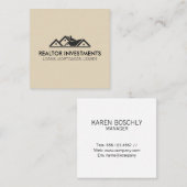 Einfaches Corporate Real Anwesen Agent Quadratische Visitenkarte (Vorne/Hinten)