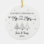 Einfaches Couple First Christmas Keramik Ornament (Vorne)