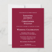 Einfaches Cranberry Red BUDGET Hochzeitsstipendium (Rückseite)