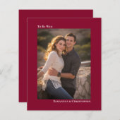 Einfaches Cranberry Red BUDGET Hochzeitsstipendium (Vorne/Hinten)