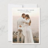 Einfaches Cream Foto Elegante Hochzeit Dankeskarte (Vorderseite)