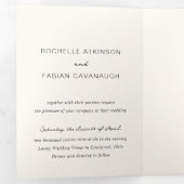 Einfaches Cream Foto Elegante Hochzeit Dreifach Gefaltete Einladung (Innen Erste Seite)