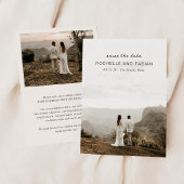 Einfaches Cream Foto Elegante Hochzeit Save The Date