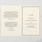 Einfaches Cream Monogram Elegant Wedding Programm (Vorderseite)