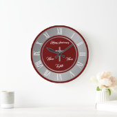 Einfaches Cross Customizing Silver Jubiläum Große Wanduhr (Zuhause)