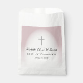 Einfaches Cross Elegante Rose Gold Erstkommunion Geschenktütchen