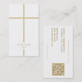 Einfaches Cross White und Gold Visitenkarte (Vorne/Hinten)