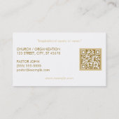 Einfaches Cross White und Gold Visitenkarte (Rückseite)