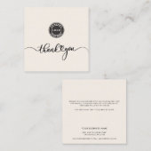 Einfaches Curry Script Business Logo Vielen Dank Mitteilungskarte (Vorne/Hinten)